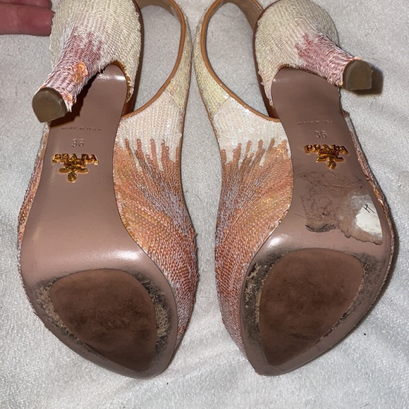 Prada | Shoes | Prada Sequin Embellishments Slingback  Prada Sequin Embellishments Slingback Sandals